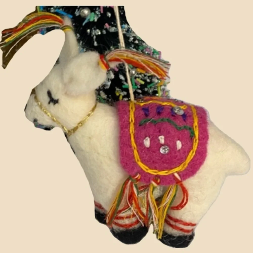 Llama Felt Ornament